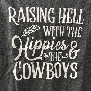 Gray Graphic Tee with White Text